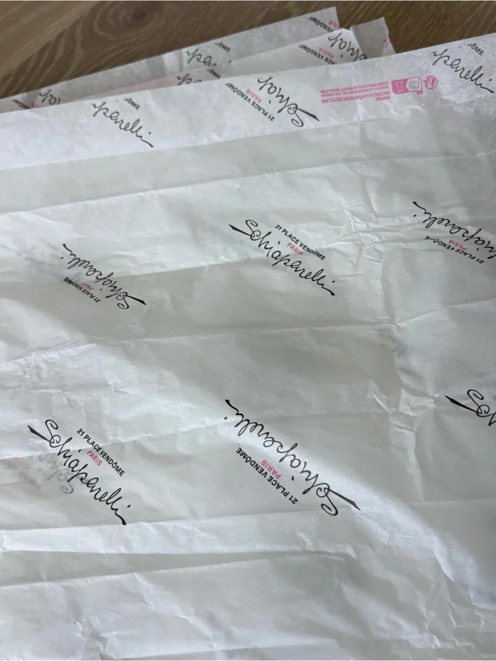 Schiaparelli White Tissue Paper and logo ribbon set